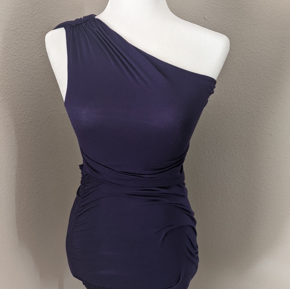 Violet / Purple Ruched Side Sleeveless Dress - Tart Small 💜 Form Fitting - Picture 10 of 14